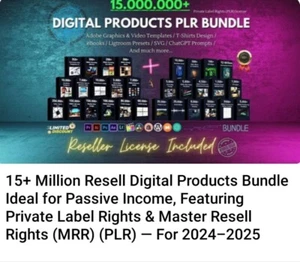 15+ Million PLR & MRR Digital Products Bundle - Passive Income Opportunity 2025 - Picture 1 of 10