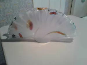 Murano glass ruffled art glass napkin holder 11.5ins Used but great condition - Picture 1 of 17