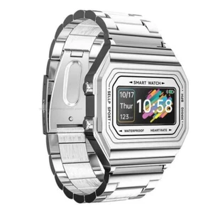 Orologio Smartwatch Unisex Paul Edward PE008B Vintage In Acciaio Colore Argento - Afbeelding 1 van 1