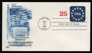 #U611 25c USA and Stars, Art Craft H/C FDC **ANY 5=FREE SHIPPING** - Picture 1 of 1