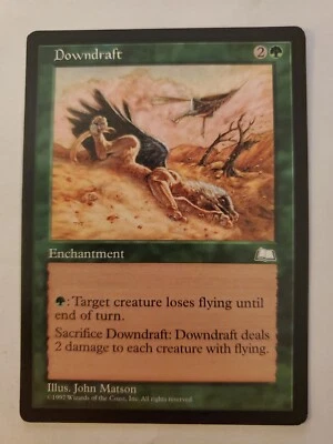 MTG Magic The Gathering Card Downdraft Enchantment Green Weatherlight 1997 - Image 1 of 2