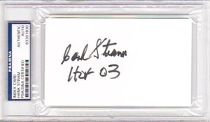 COACH!!! Hank Stram KANSAS CITY CHIEFS Signed 4x6 Index Card PSA/DNA - Picture 1 of 2