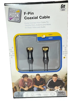 Monster F-Pin Hi-Performance Coaxial Audio RF Video Cable 6ft/1.83m COAX gold - Image 1 of 4