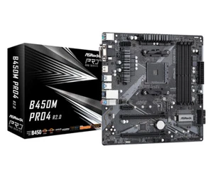ASRock B450M Pro4 R2.0 AMD Socket AM4 Micro ATX Motherboard - Imagen 1 de 5