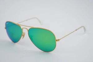Ray-Ban RB 3025 AVIATOR LARGE METAL 112/P9 58-14 135 3P Sonnenbrille gold/grün - Bild 1 von 5
