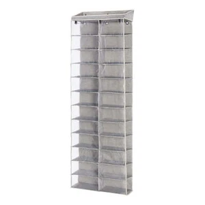 24-Shelf Polyester Cotton over the Door Closet Shoe Organizer - Picture 1 of 12