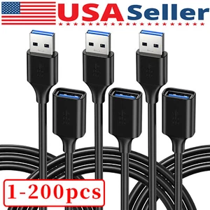 USB3.0 Extension Cable High Speed Extender Cord Adapter TypeA Male to Female Lot - Picture 1 of 20
