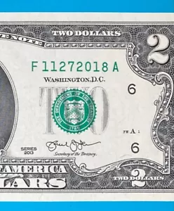 November 27, 2018 : F 11272018 A BIRTHDAY Note $2 Two Dollar Bill *UNC* - Picture 1 of 3
