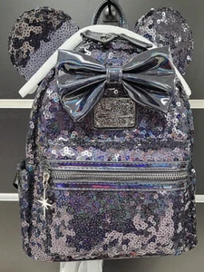 LOUNGEFLY BAG MINI BACKPACK DISNEY PARKS MINNIE MOUSE LASER HOLOGRAPHIC - New - Picture 1 of 2