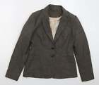 F&F Womens Brown Polyester Jacket Suit Jacket Size 12