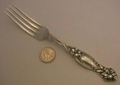 FRONTENAC by International ART NOUVEAU Sterling Silver LILY 7.5"  Dinner Fork - Image 1 of 4