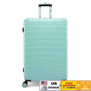 Durable Hardside Luggage Lightweight Checked Spinner Travel Case W/ 8 Wheels New - Picture 1 of 9