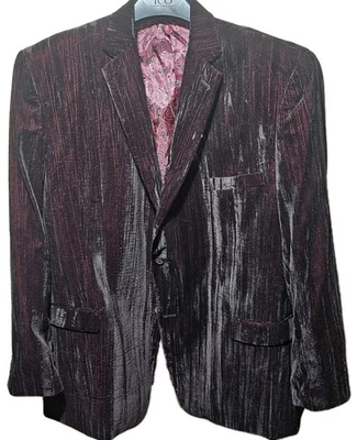 Blu Martini Crushed Red/Black Velvet Blazer 3x - Image 1 of 4
