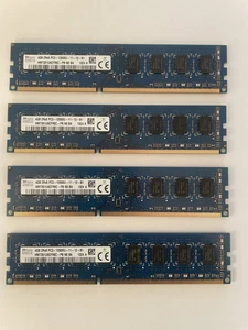 HYNIX 4GB 2RX8 PC3 12800U 11 12 B1 DDR3-1600 - RAM Memory Desktop PC (x 4) - Picture 1 of 2