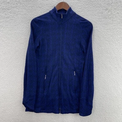 Ibex Jacket Womens Medium Blue Backbay Merino Wool Geometric Outdoor Hiking Gorp - Image 1 of 4
