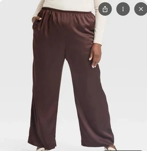 a new day Brown Wide Leg Pants with Relaxed Silhouette Size 4x - Picture 1 of 6