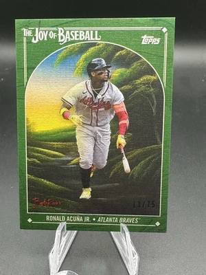 2023 Topps X Bob Ross  Joy Of Baseball- Ronald Acuña Jr. #11 Sap Green /75 ✅ - Image 1 of 2
