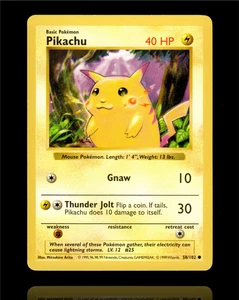 ▸ Pikachu Red Cheeks | Base Set | Shadowless | 58/102 | LP - Picture 1 of 2