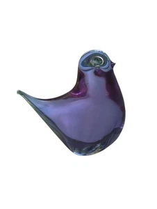 Neodymium Glass BIRD PAPERWEIGHT Light Purple Eneryda Sweden - Picture 1 of 5