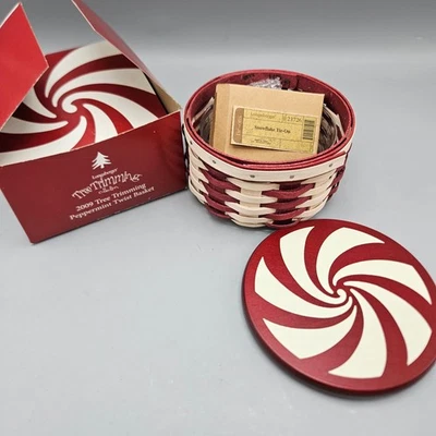 Longaberger Tree Trimming Collection 2009 cesta giratoria de menta Foto 1 de 4