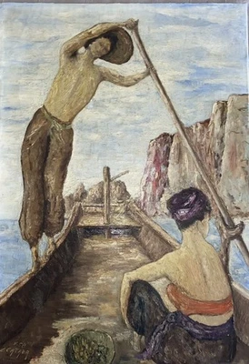 Tableau Ancien 15m 65x46 Jean Catala  Post Impressionniste  - Photo 1/4