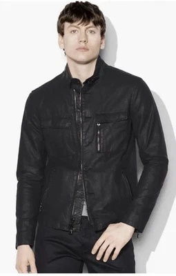 $1209 Brand New John Varvatos Collection Coated Moto Jacket - Image 1 of 4