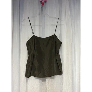 Beautiful People Green Satin Silk Camisole Top Size M Quiet Luxury Office Shell - Picture 1 of 8