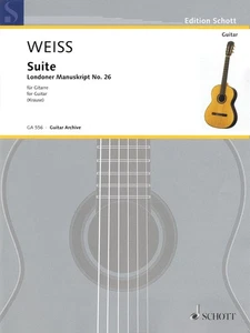 Silvius Leopold Weiss Suite London Manuscript No 26 Classical Guitar Sheet Music - Picture 1 of 1