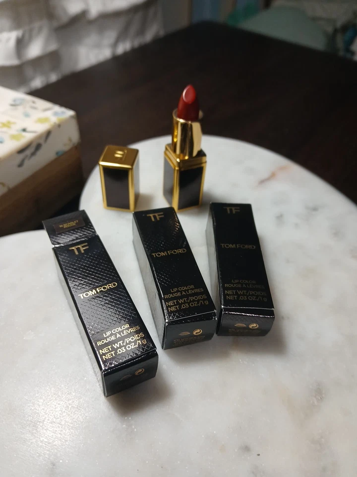 Lot of 3 Tom Ford Lip Color Lipstick Mini #16 SCARLET ROUGE .03oz - Image 1 of 1