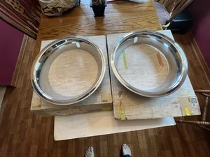 Nos gm 1969 Camaro Nova GTO Chevelle Pair Of Rally SS 14-7 Trim Rings gm#9796919 - Picture 1 of 20