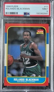 1986 Fleer Basketball #11 Rolando Blackman PSA 9 MINT - Picture 1 of 2