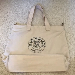 Vintage CLUB MONACO Tasche Baumwolle Canvas Reißverschluss - Bild 1 von 12