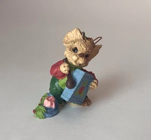 Vintage Whimsy Mouse Christmas Tree Hanging Ornament 2.5” - Picture 1 of 8