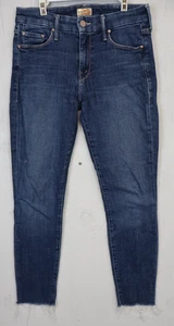 Mother Jeans Womens 27 Mid Rise The Looker Wash Skinny Ankle Fray Girl Crush - Picture 1 of 14