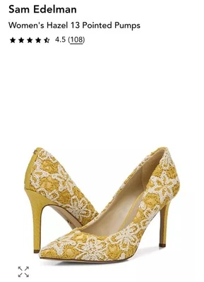 SAM EDELMAN HAZEL POINTED PUMPS 10 BROCADE FLORAL APPLIQUE TAPESTRY ART TO WEAR - Image 1 of 4