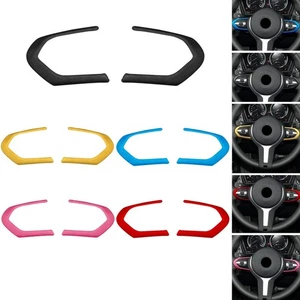 2Pcs Interior Steering Wheel Cover Trim For BMW F20 F22 F30 F32 F10 F06 M-Sport - Foto 1 di 13