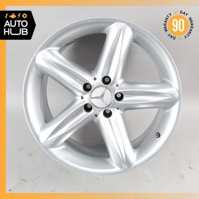Mercedes R230 SL500 SL600 9.5 x 18 18" Rear Wheel Rim Silver 2304010502 OEM - Image 1 of 4