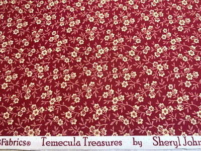 Marcus Fabrics Temecula Treasures Sheryl Johnson 1800s Civil War Repro Red FQ - Image 1 of 4
