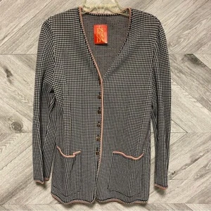 ESCADA | Vintage Houndstooth Cardigan With Pink Trimming New With Tags 38 - Picture 1 of 7
