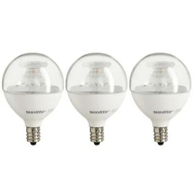 3 Pack Sunlite LED G16 Globe 7W (60W Equivalent) Bulb (E12) Base Warm White  - Image 1 of 2
