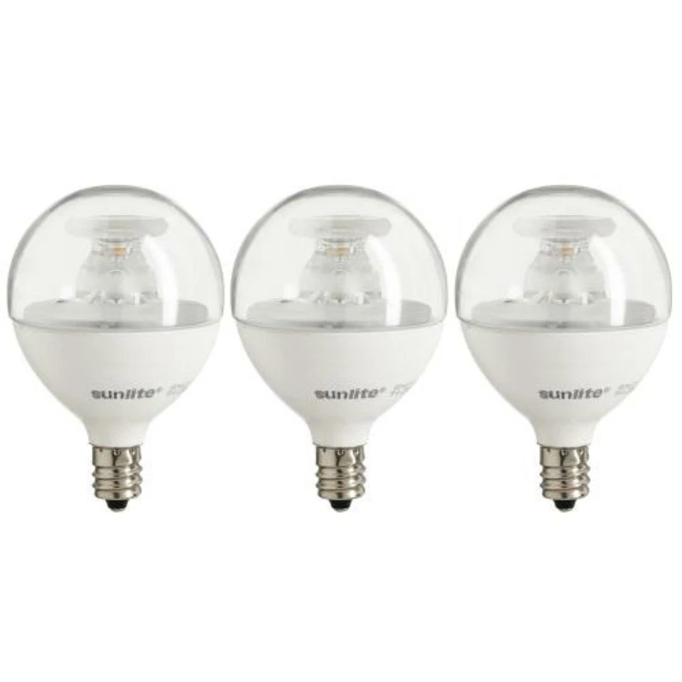 3 Pack Sunlite LED G16 Globe 7W (60W Equivalent) Bulb (E12) Base Warm White  - Image 1 of 2