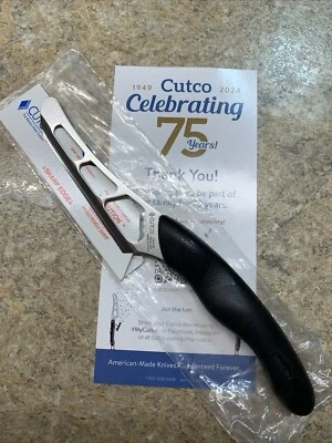 Cuchillo de Queso Tradicional Cutco 1504 Clásico Mango de Goma Negro Nuevo de Lote Antiguo (como 1764) Foto 1 de 4