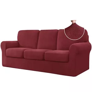 CHUN YI 7 Piece Stretch Sofa Cover 3 Seater Couch Slipcover with Three Separate - Picture 1 of 7