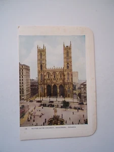 Vintage NOTRE DAME CHURCH MONTREAL, CANADA - Folkard Perforated POSTCARD - Picture 1 of 5