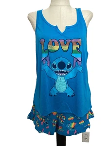 DISNEY PRIDE COLLECTION STITCH BLUE SHORTY SET  Tank & Shorts Sz XL* - Picture 1 of 10