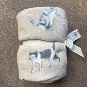 New Grey Cat Super Soft Throw, Size: 120cm X 150cm - Picture 1 of 3
