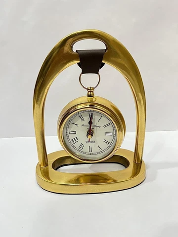 Handmade Brass Table Top Clock Desk Clock Antique Style Roman Number Gift Clock Cover