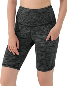Women'S 9" High Waisted Biker Shorts with Pockets, Tummy Control Non See through - Picture 1 of 12
