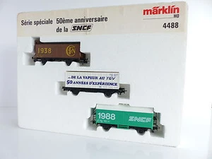 MARKLIN COFFRET DE 3 WAGONS SERIE SPECIALE 50E ANNIVERSAIRE DE LA SNCF REF 448 - Picture 1 of 5