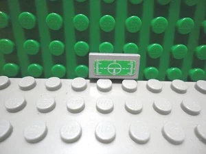 Lego 1 Light Gray 1x2 tile with sticker of design - Picture 1 of 1